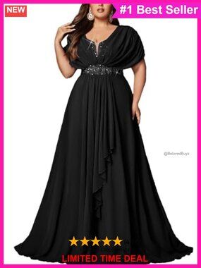 Plus Size Sequin Chiffon A-Line Formal Gown Sweetheart Neck Ruffle Hem